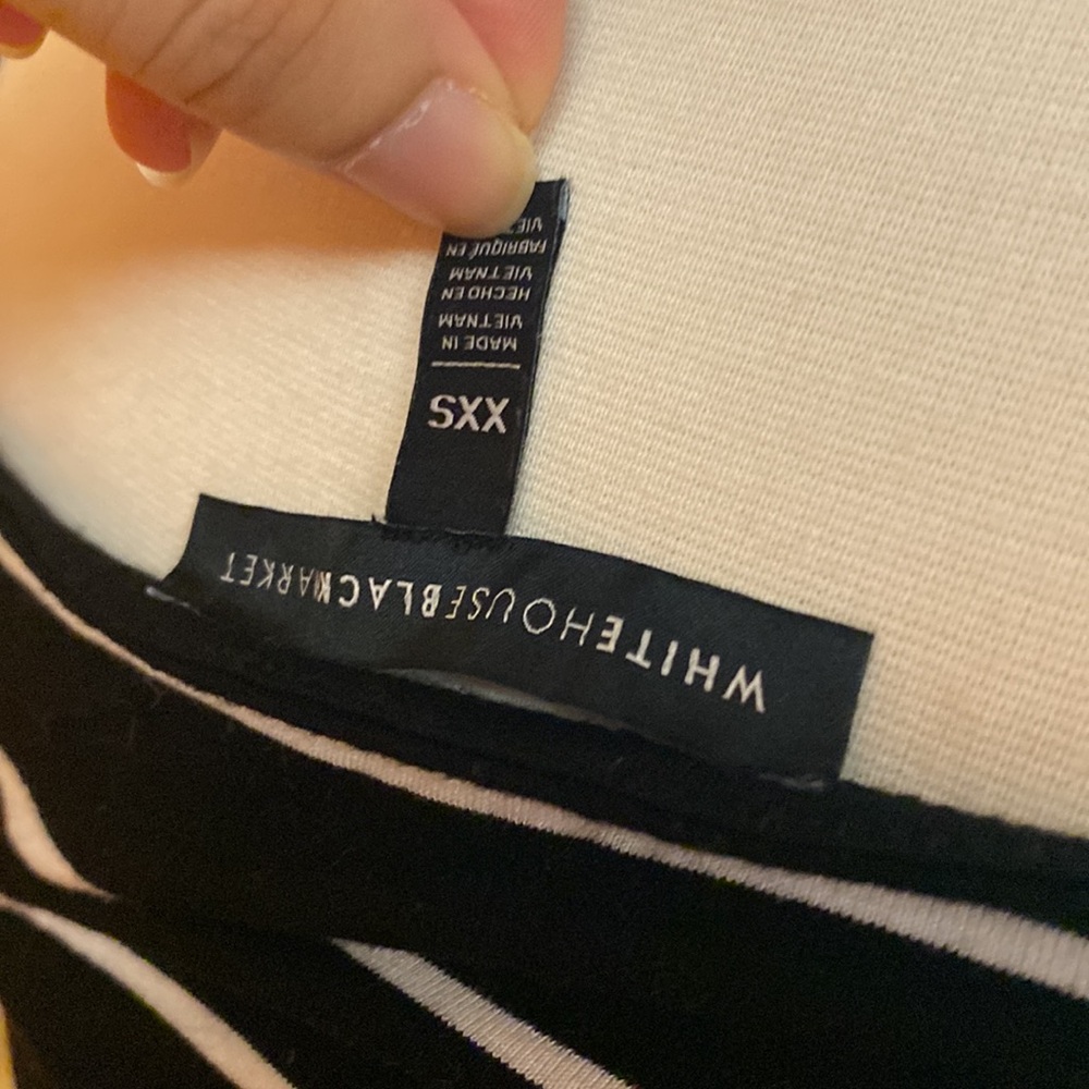 Xxs White house black market Striped Ruched waist top - Picture 4 of 4